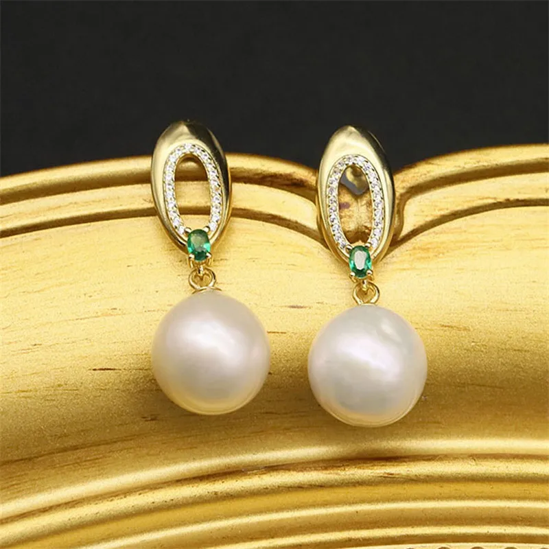 

Женские серьги-подвески с натуральным пресноводным жемчугом