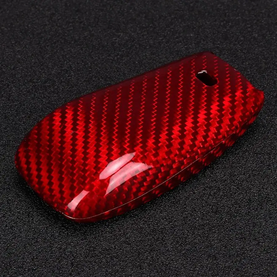 Красный углеродного волокна дистанционного ключа Корпус чехол крышка подходит