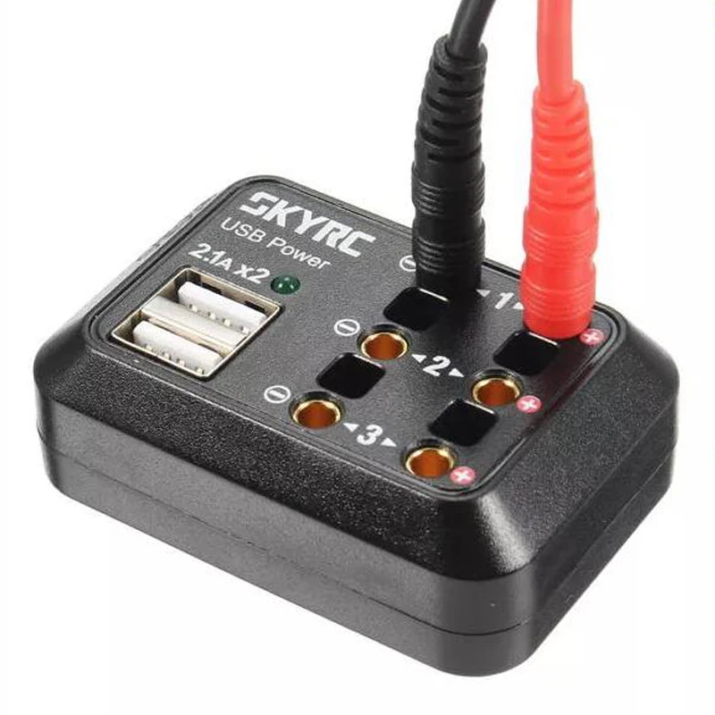 SKYRC 10A DC распределитель питания USB выход 5 в с XT60/разъем банан-банан зажимы В 2.1A RC