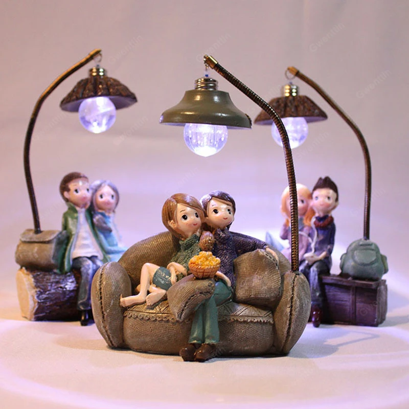 Романтические полимерные светодиодные ночники для пар украшения влюбленных