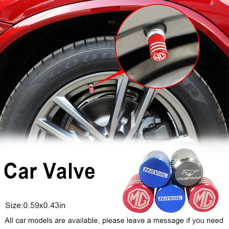 

4pcs Car Round Valve Laser Metal Auto Parts for Fiat Panda 3 Series 500 Albea Ducato Doblo Grande Punto Linea Car Accessories