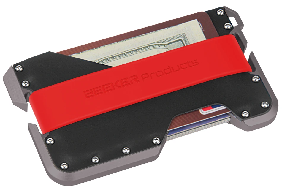 ZEEKER Алюминиевый RFID блокирующий держатель кредитной карты из натуральной кожи минималистичный кошелек серый металл для мужчин и женщин