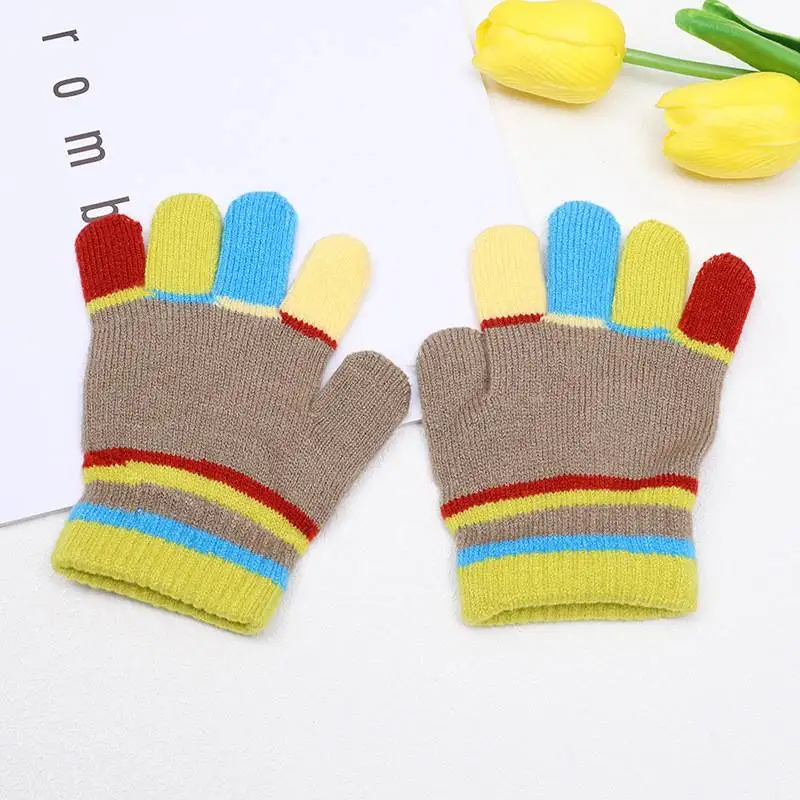 

Boys Girls Rainbow Magic Gloves Pair Children Winter Warm Soft Stretch Fingers