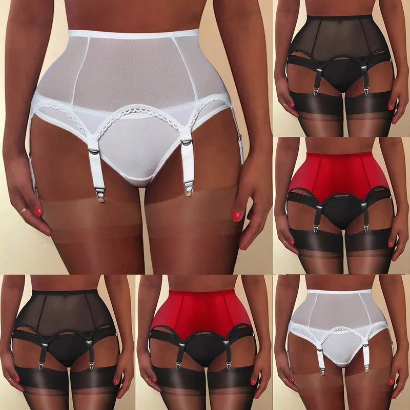 

Sexy Garters Women Retro High Waist Elastic Mesh Garter Belt Suspender 8 Metal Buckles Wear Elastic Femme Night Club