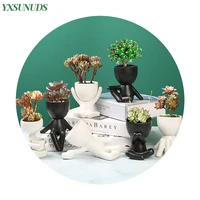 ceramics succulent flower pot humanoid pots for plants office decoration ornaments home decor plant planters gift dropshipping