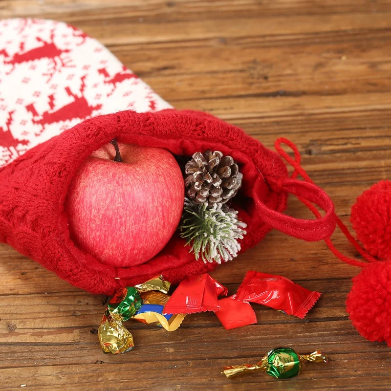 Рождественские чулки для подарков держатели рождественской елки висячие