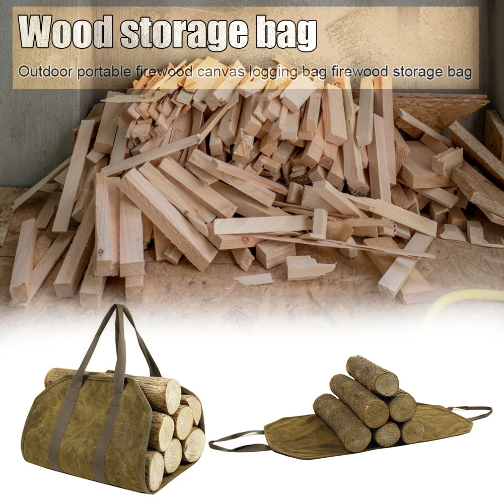 Сумка для хранения дров портативная холщовая переноска отдыха на открытом
