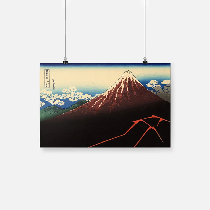 

Japanese Ukiyo-e vintage Style Wooden Frame Canvas Painting Decor Wall Art Home Living Room Framed Decoration Prints Poster