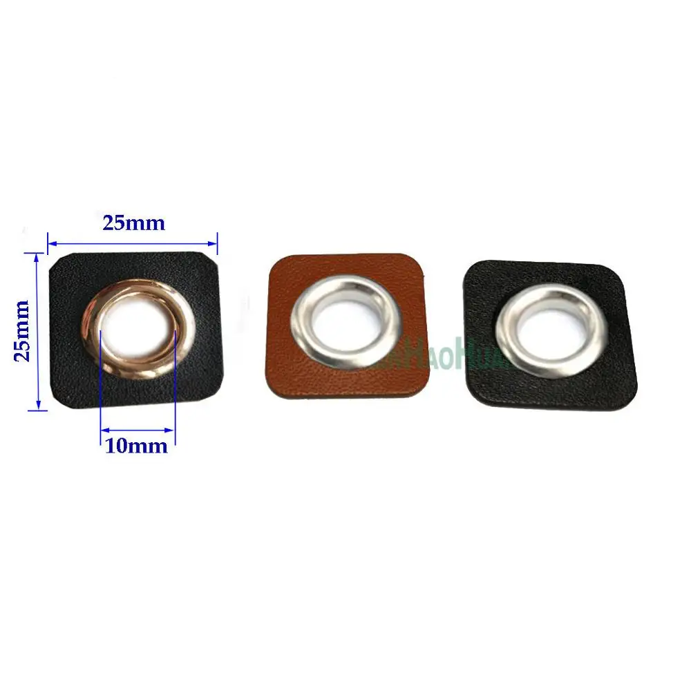 30 шт./лот 25 мм квадратные черные/коричневые Значки из искусственной кожи нашивки +