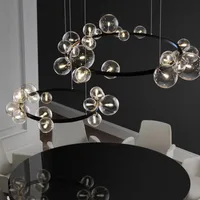 Nordic Loft Molecular Glass Ball Led Pendant lamps Art Magic Beans Dininroom Cafe Bar Decor Hanging Light Fixtures