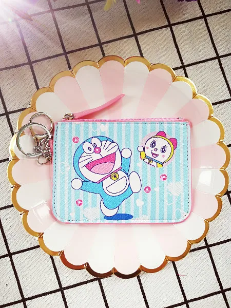 see chart Doraemon, модный плюшевый держатель для карт в стиле аниме, ПУ, Мультяшные сумки для кредитных карт, на молнии, для монет, автобусов, карт, кошелек для девочек, подарки на день рождения, Новинка - Цвет: see chart