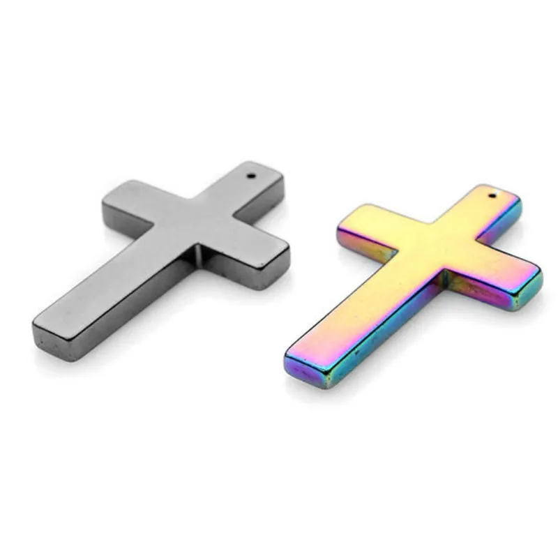 Черный галлоновый камень немагнитное покрытие крест кулон гематит DIY ручной