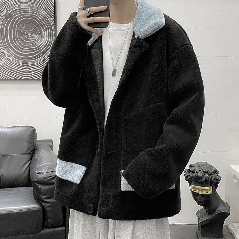 

Winter Coat Men Black Woolen Coats for Men Fashion Fur Jacket Mens Jackets and Coats White Coat Men