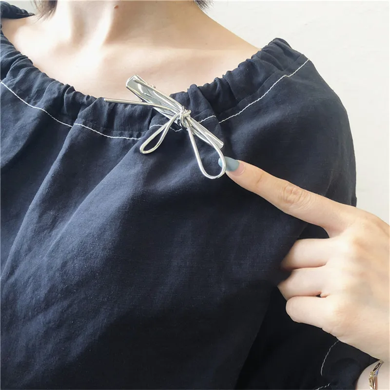 

Bowknot Hairpin French Design Sense of Simple Lines Liu Seaside Clip Women Elegant Ins Cold Wind Duckbill Clip Hangzhi 2021