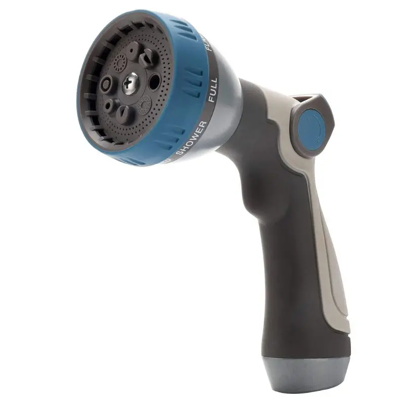 

Hose Nozzle Garden, Metal Spray Nozzle High Pressure 8 Patterns Thumb Control for Watering Washing