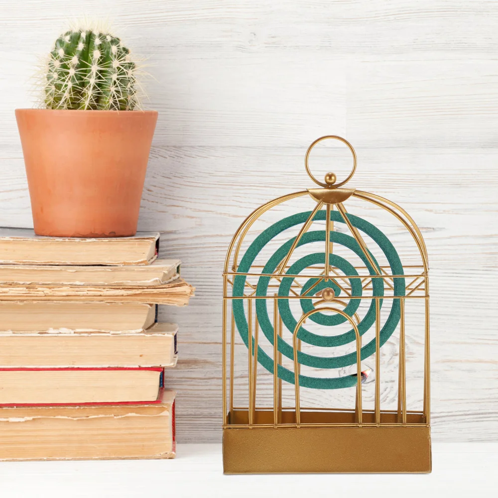 

2Pcs Birdcage Shape Mosquito Coil Rack Iron Mosquito Coils Holder for Home