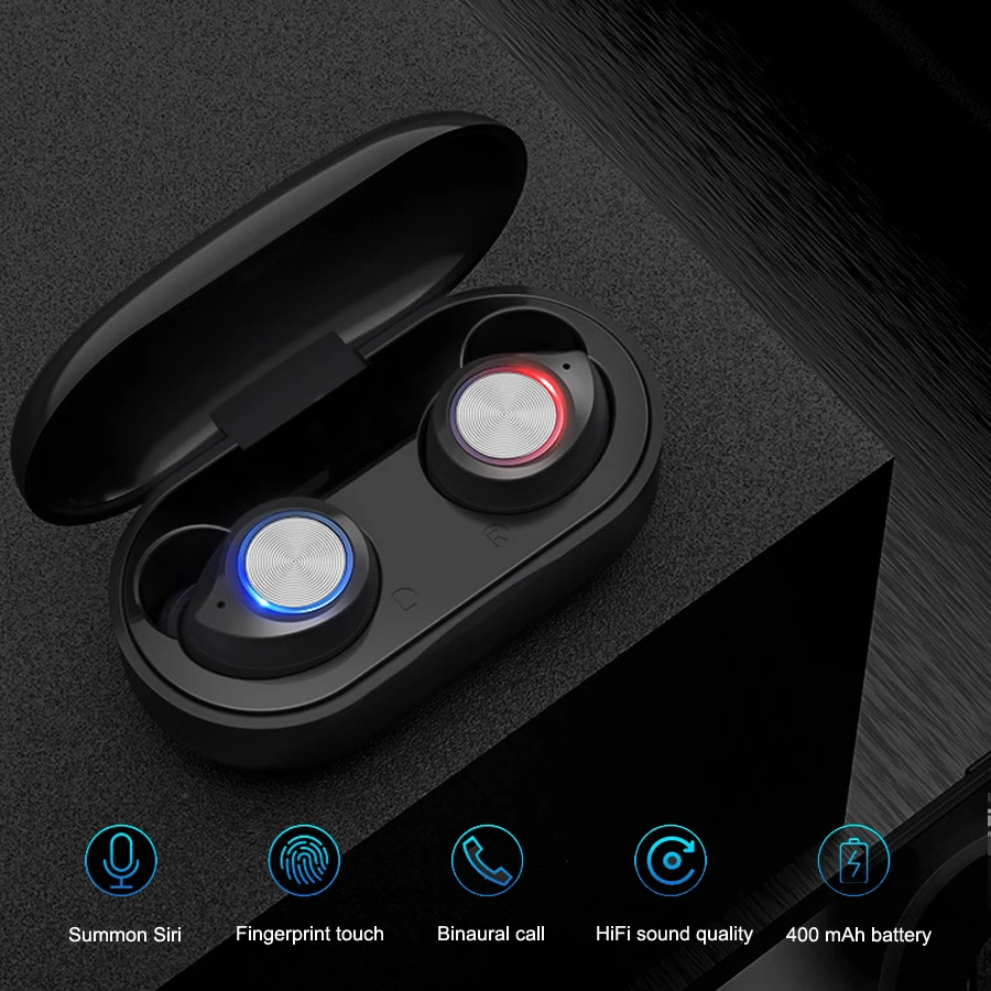 TWS 5 0 беспроводные Bluetooth наушники с сенсорным управлением 6D HiFi стерео бас