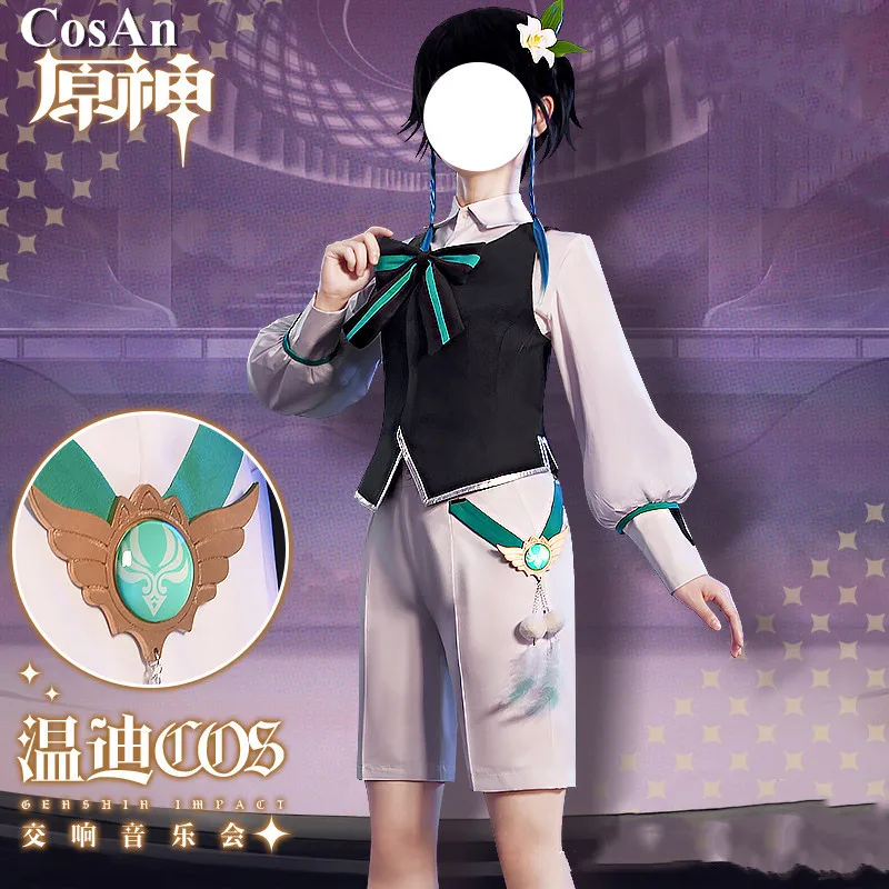 

New Game Genshin Impact Venti Cosplay Costume Concert Cool Elegant Uniforms Female Activity Party Role Play Clothing S-XL