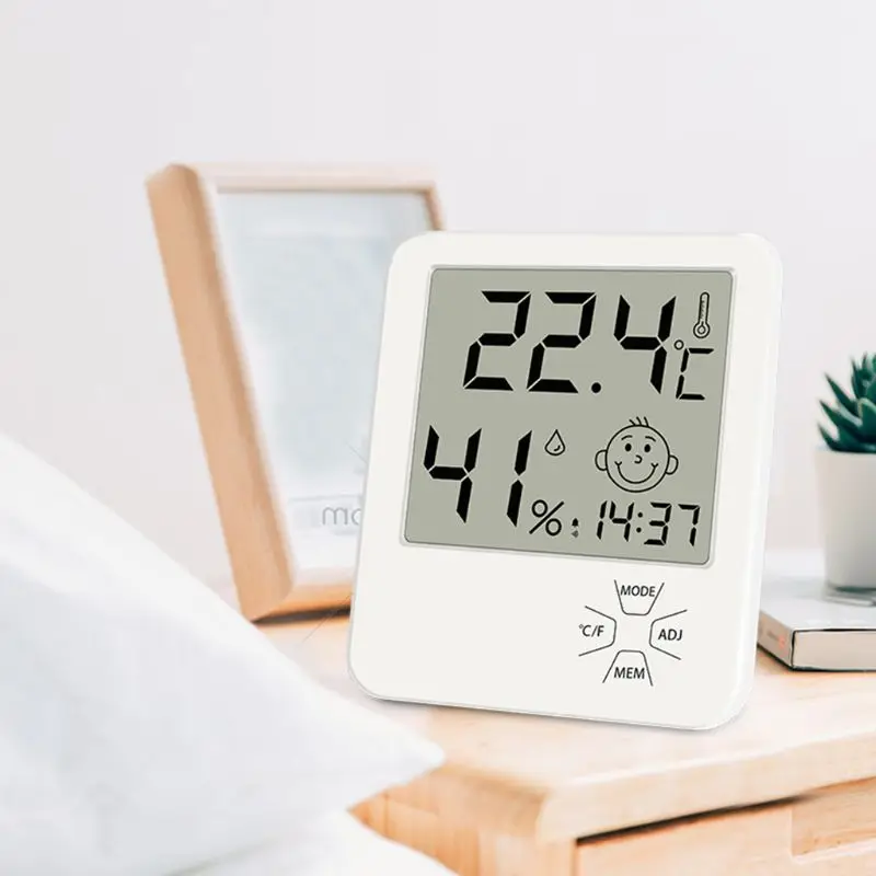 indoor room lcd display electronic temperature humidity meter digital thermometer hygrometer weather station alarm clock free global shipping