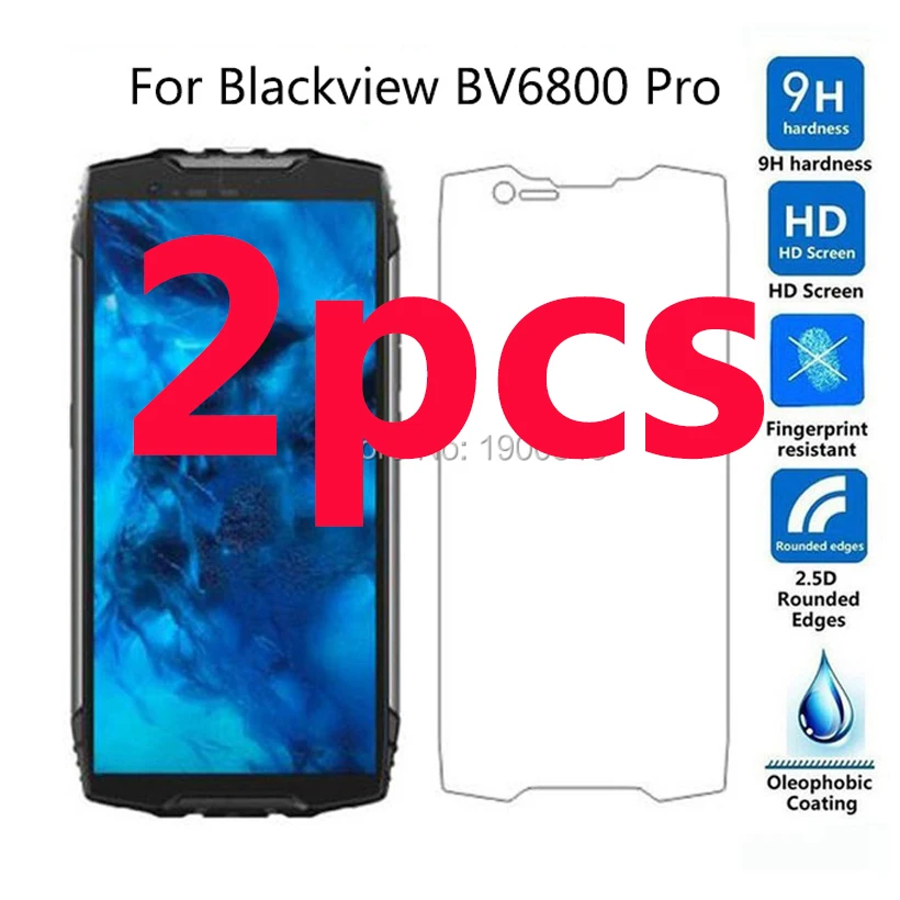 

2pcs safety tempered glass hd on for blackview bv6800 pro protective film screen protector for blackview bv6800 pro guard shield