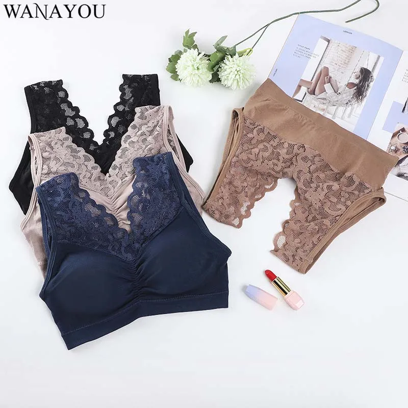 WANAYOU кружевной дышащий женский спортивный бюстгальтер пуш ап для женщин