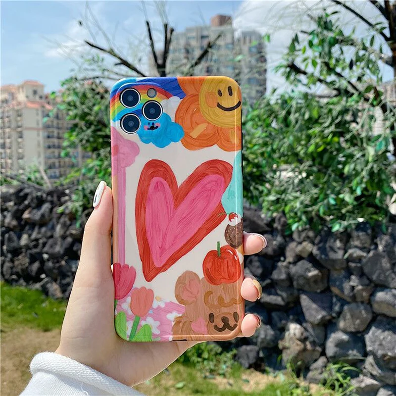 Красивые граффити живопись маслом чехлы для Iphone 11 12 pro max чехол funda xr x xs 7 8plus на