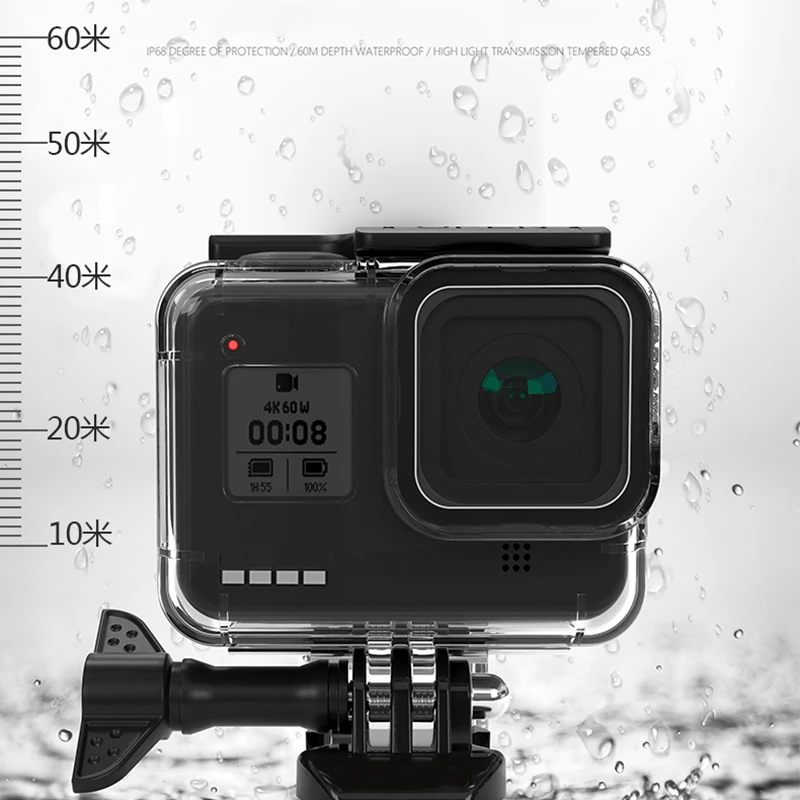 60 м подводный водонепроницаемый чехол Защитный Корпус силиконовая кнопка для