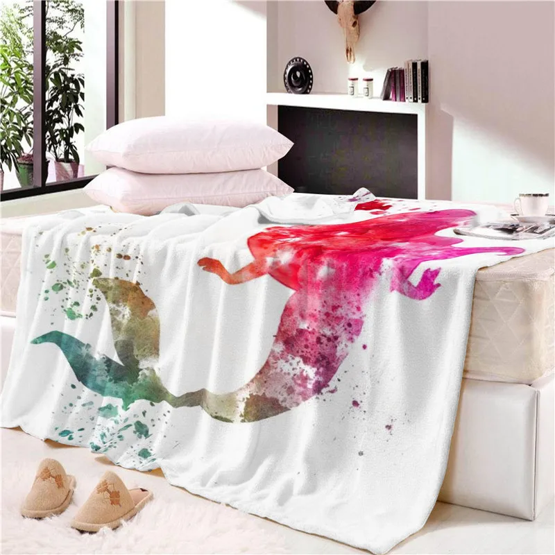 Одеяло из полиэстера и фланели OIMG плотное современное портативное трикотажное