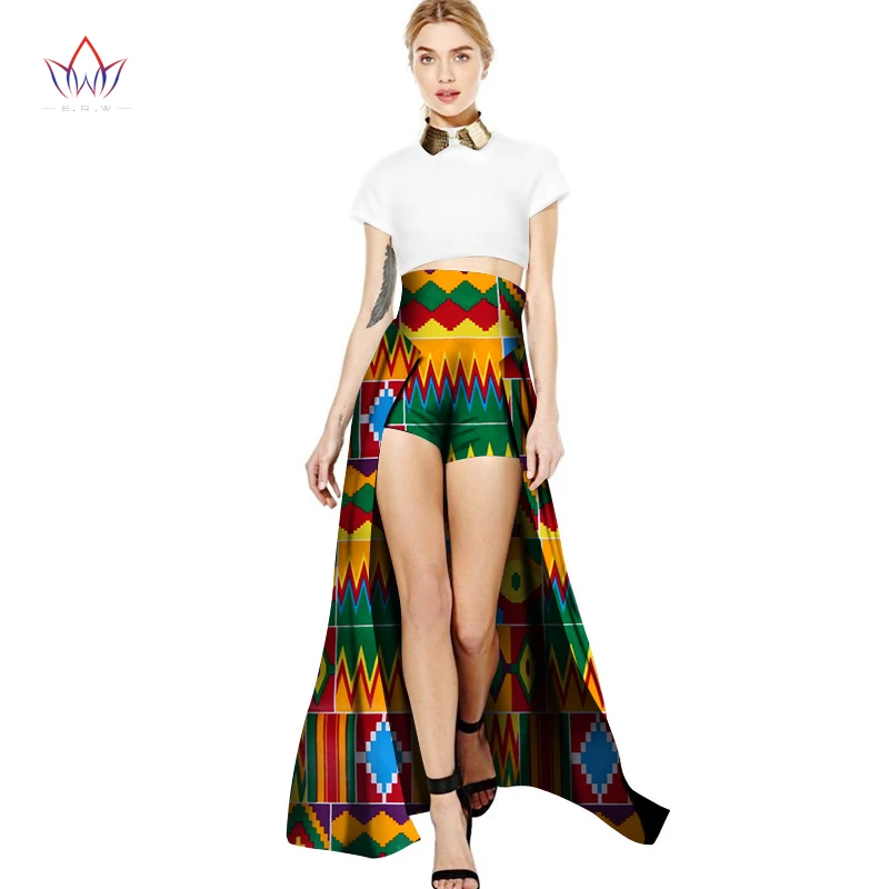 Африканский стиль, шорты с высокой талией, Дашики, шорты со шлейфом, африканская одежда для девушек, Базен, Сексуальные вечерние шорты, WY2948 - Цвет: 4
