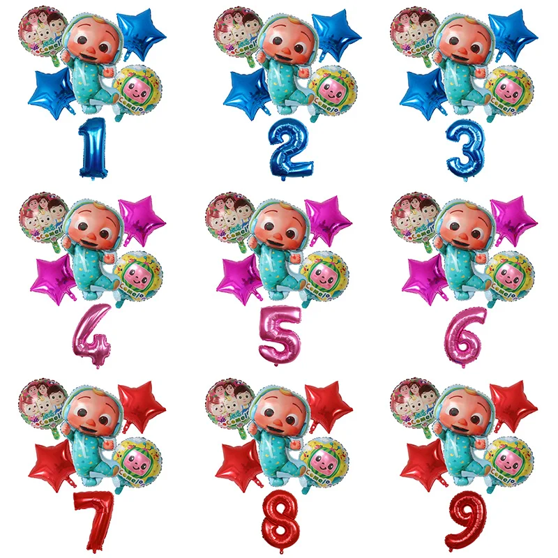 

Набор воздушных шаров Cocomelon, 6 шт., с диагональю 30 дюймов