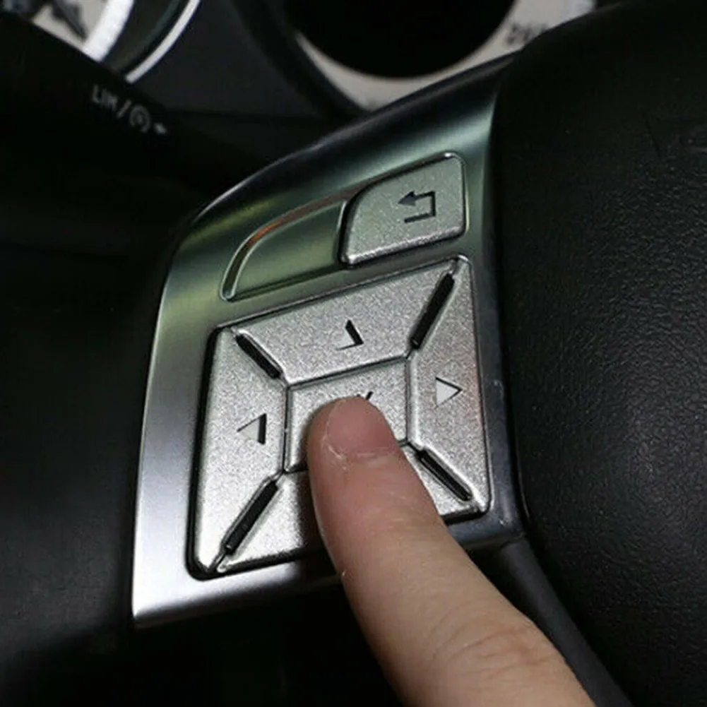 

Car Button Stickers Steering Wheel Trim 12PCS/1Set Aluminum Alloy DIY Decor