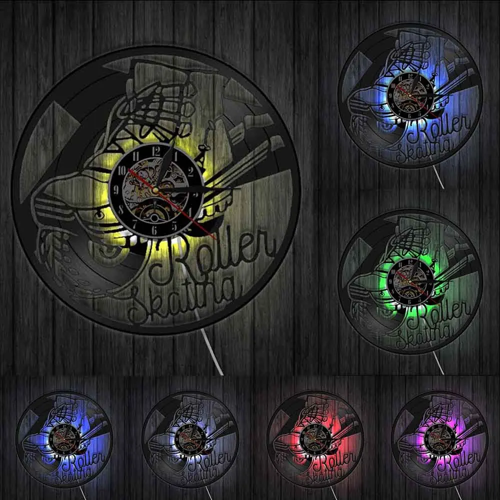 Роликовые коньки виниловые 3D настенные часы Винтажные висячие винтажные