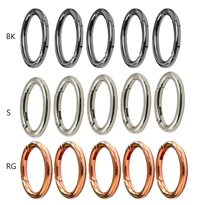 

5 шт. Овальный пружинный зажим из цинкового сплава, Овальный брелок с карабином, пружинная пряжка для сумок, кошельки, прочные, устойчивые к р...