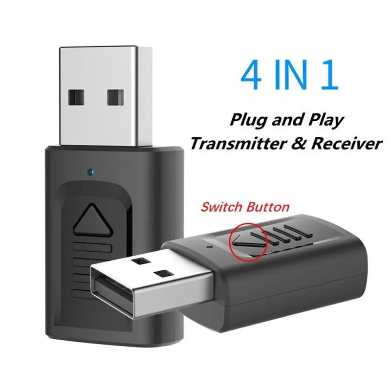 4 в 1 Bluetooth 5 0 аудио приемник передатчик мини стерео 3 мм Aux кабель для ТВ компьютера