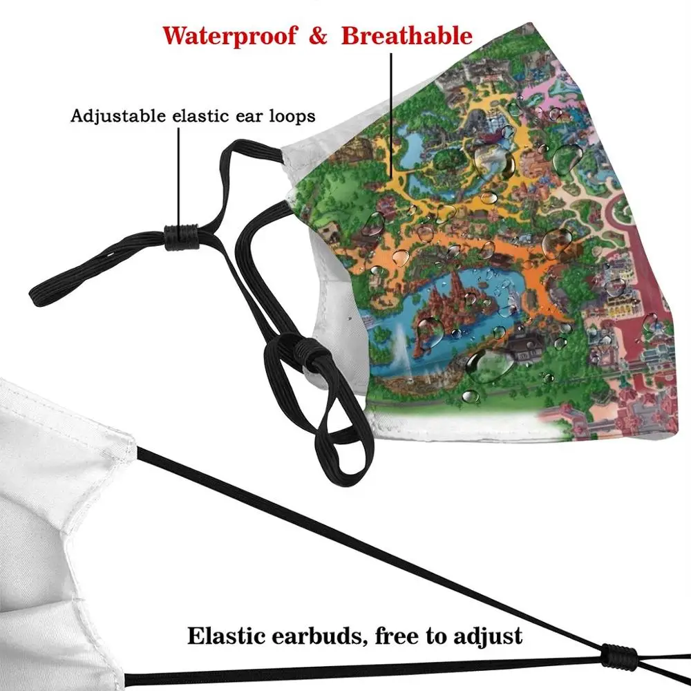 Волшебное Королевство! Моющаяся маска с фильтром для защиты от пыли рта парка