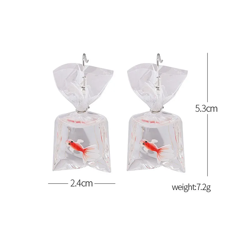 

Dangle Earrings Cute Unusual Earring Funny Gifts For Women Fish Pendant Asymmetrical Bohemian Style Silver Plated Acrylic Ear