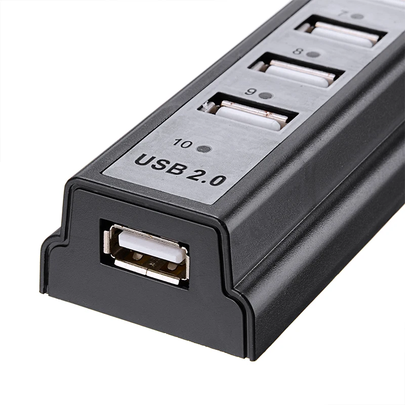 

For PC Laptop Notebook 1pc High Speed Computer USB2.0 Extension Adapter Multifunctional 10 Ports USB Hub Splitter Pohiks