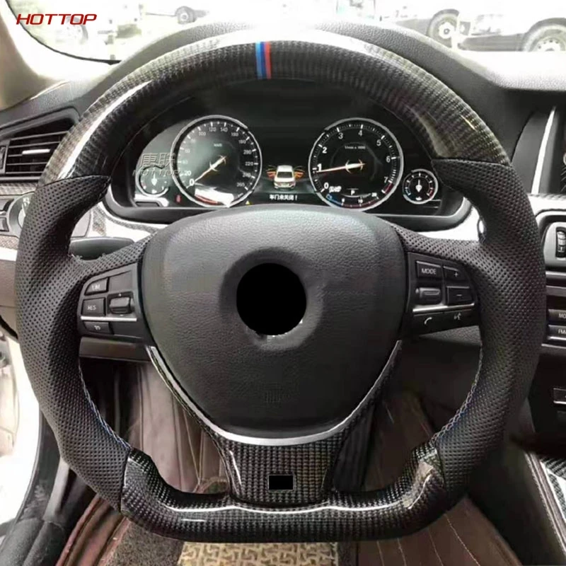 Цена Для BMW 5 серии F10 F18 в сборе без рычага переключения передач весло из углеродного волокна руль перфорированный кожаный руль