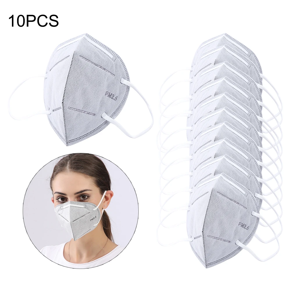 10pcs disposable anti-virus masks anti fog dust-proof PM2.5 adult activated carbon filter non-woven |