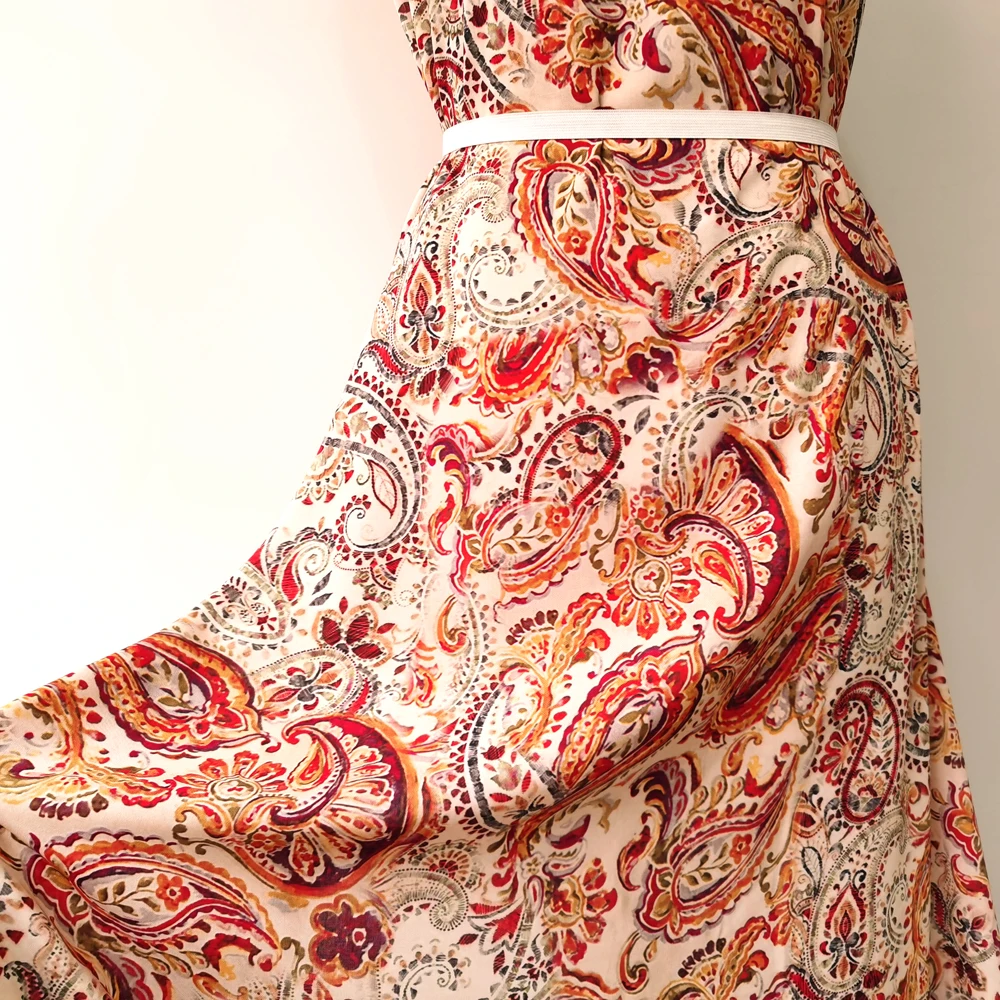 1 метр X 4 метра ткань рубашки в стиле ретро мягкая вискоза поплин Пейсли | Дом и сад