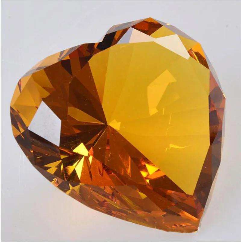 Фигурка из хрустального бриллианта в форме сердца 90 мм стеклянное пресс папье