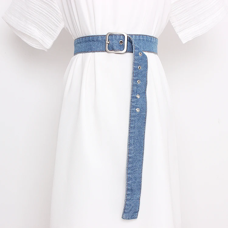 Женский джинсовый пояс с металлической пряжкой EAM универсальный Повседневный