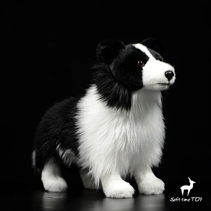 Новая игрушка Border collie собака плюшевая имитация собаки 28x25 см мягкая кукла детская