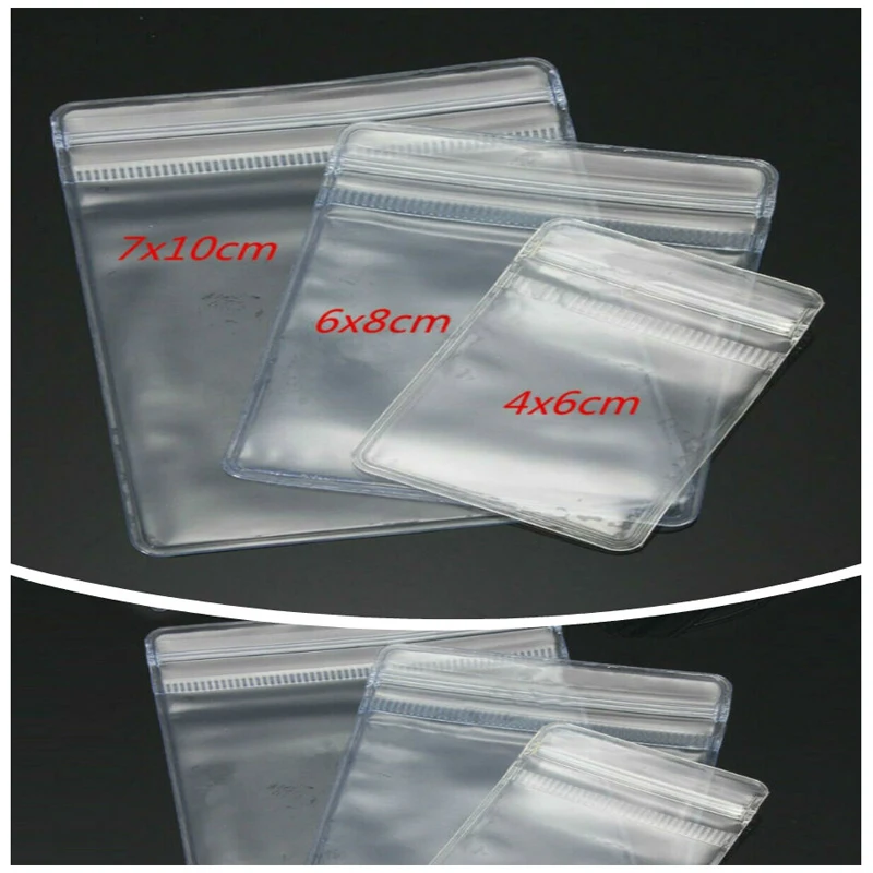 

100pcs Transparent Self Sealing Thick Plastic Bag, Electronic Components, Jewelry, Coin Storage Bag