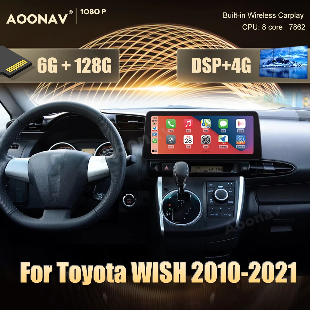 

Автомагнитола 2 din, 128 ГБ, Android 10,0, для Toyota WISH 2010-2021