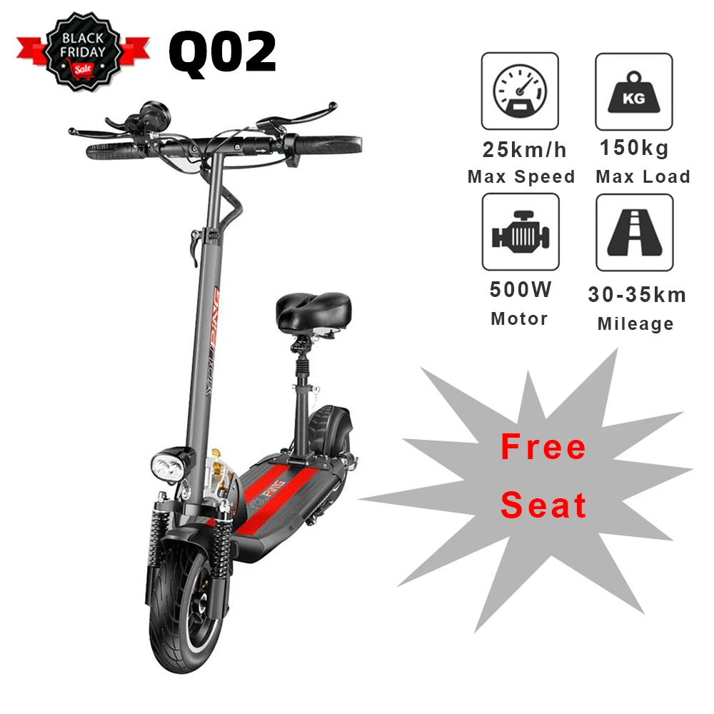 В наличии складной электрический скутер YOUPing Q02 мотор 500 Вт 48 18 Ач 25 км/ч 10 дюймовая