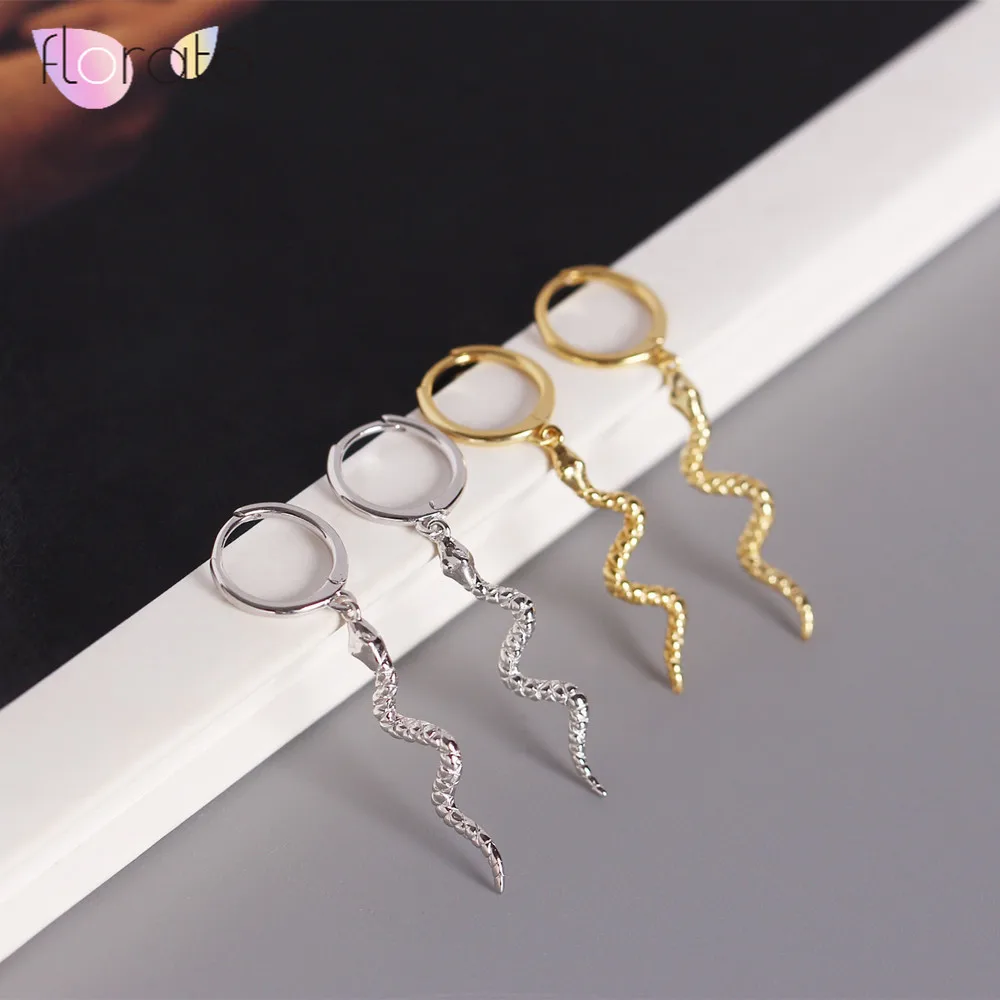 Тонкие длинные под змеиную кожу Змеиная кожа кисточкой серьги со шпилькой для