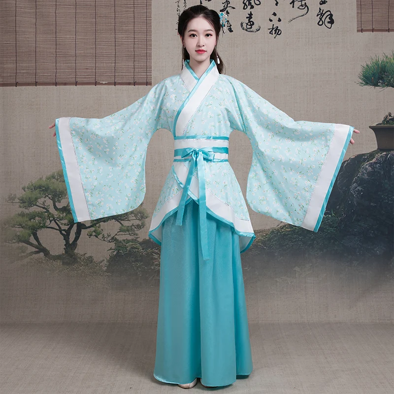 

2020 Chinese Traditional Hanfu Dress Classical Ethnic Chinese Folk Dance Costumes Ancient Chinese National Costume Stage Wear