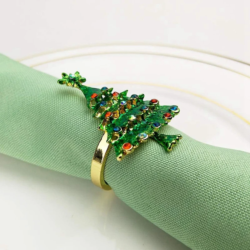 6 упаковок кольца для салфеток с рождественской елкой держатель свадьбы