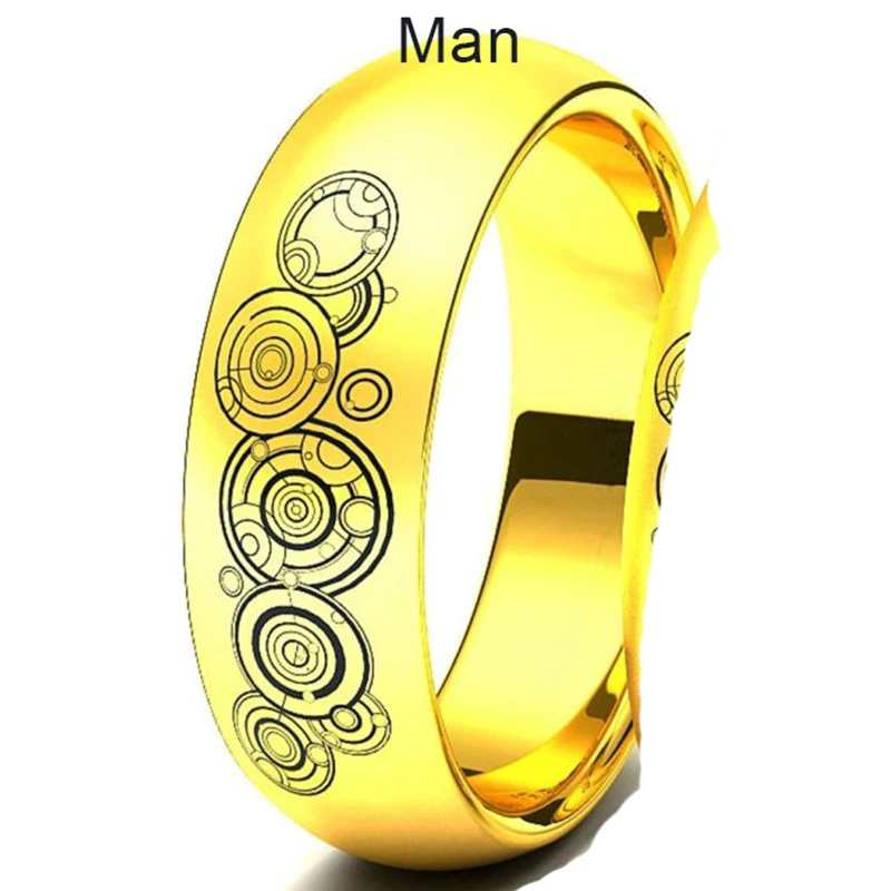 man gold Doctor Who Lovers кольцо модная нержавеющая сталь свадебные кольца для мужчин и женщин кольца женское кольцо голубое золото серебро Mujer - Цвет основного камня: man gold